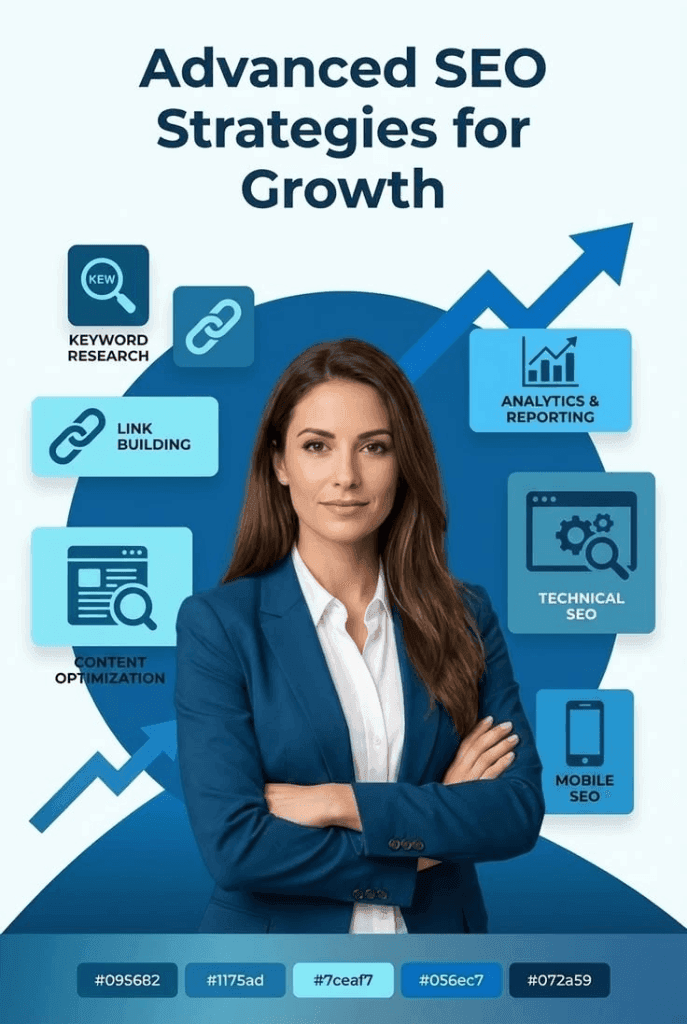 Advanced SEO Strategies for Growth Graphic
